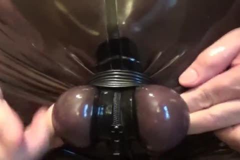 SPLIT AND HARD STRETCH OF MY EGGS. RUBBERED AND fastened.