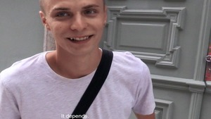 Skeletal twink slammed violently in the ass outdoors