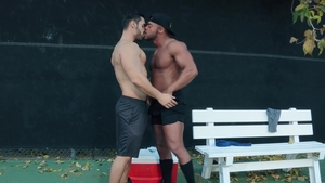 Hot House - Ebony Micah Brandt and Arad Winwin tongue kissing
